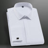 Men's Classic French Cuff Long Sleeve No Pocket Tuxedo Shirt with Cufflinks