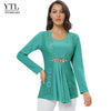 Golden Diamond Waist Decoration Slim Tunic Tops