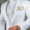 High Quality One Button White Paisley Tuxedo (Jacket+Pants+Tie)