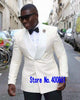 High Quality One Button White Paisley Tuxedo (Jacket+Pants+Tie)