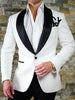 High Quality One Button White Paisley Tuxedo (Jacket+Pants+Tie)