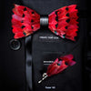 Original Design Natural Brid Feather Exquisite Hand Made Bow Tie Brooch Pin Gift Box Set