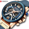 Casual Leather Wrist Fashion Chronograph Wristwatch