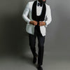 White Jacquard Jacket Men Suit Slim Fit Custom Made Blazer