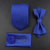 New Silk Men Tie Set Polyester Jacquard Woven Necktie Bowtie Suit Vintage