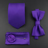 New Silk Men Tie Set Polyester Jacquard Woven Necktie Bowtie Suit Vintage