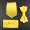 New Silk Men Tie Set Polyester Jacquard Woven Necktie Bowtie Suit Vintage