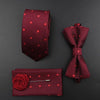 New Silk Men Tie Set Polyester Jacquard Woven Necktie Bowtie Suit Vintage