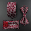 New Silk Men Tie Set Polyester Jacquard Woven Necktie Bowtie Suit Vintage