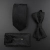 New Silk Men Tie Set Polyester Jacquard Woven Necktie Bowtie Suit Vintage