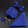 New Silk Men Tie Set Polyester Jacquard Woven Necktie Bowtie Suit Vintage