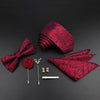 New Silk Men Tie Set Polyester Jacquard Woven Necktie Bowtie Suit Vintage