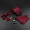 New Silk Men Tie Set Polyester Jacquard Woven Necktie Bowtie Suit Vintage