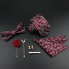 New Silk Men Tie Set Polyester Jacquard Woven Necktie Bowtie Suit Vintage