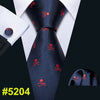 Dinosaur Pattern Navy Gold Necktie 8.5cm Silk Ties