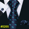 Dinosaur Pattern Navy Gold Necktie 8.5cm Silk Ties