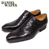 LUXURY LEATHER CROCODILE SKIN PRINTS LACE UP OXFORD SHOES