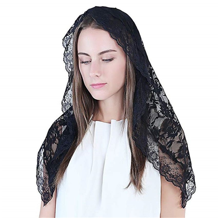 Lace Voile Noir Dentelle for Church