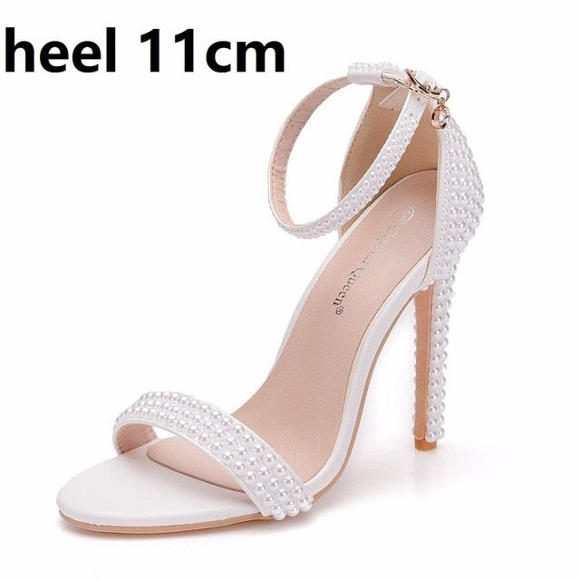 Crystal Fashion Ankle Strap Open Toe High Heels Pumps Sandals