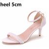 Crystal Fashion Ankle Strap Open Toe High Heels Pumps Sandals