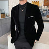 Gold Velvet Blazer High Quality Slim Fit Suit