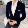 Gold Velvet Blazer High Quality Slim Fit Suit