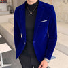 Gold Velvet Blazer High Quality Slim Fit Suit