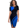 Elegant Stylish Contrast Color Patchwork  Bodycon Dress