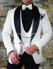 2021 3 Pieces Custom Made Classic White Blazer Tuxedo