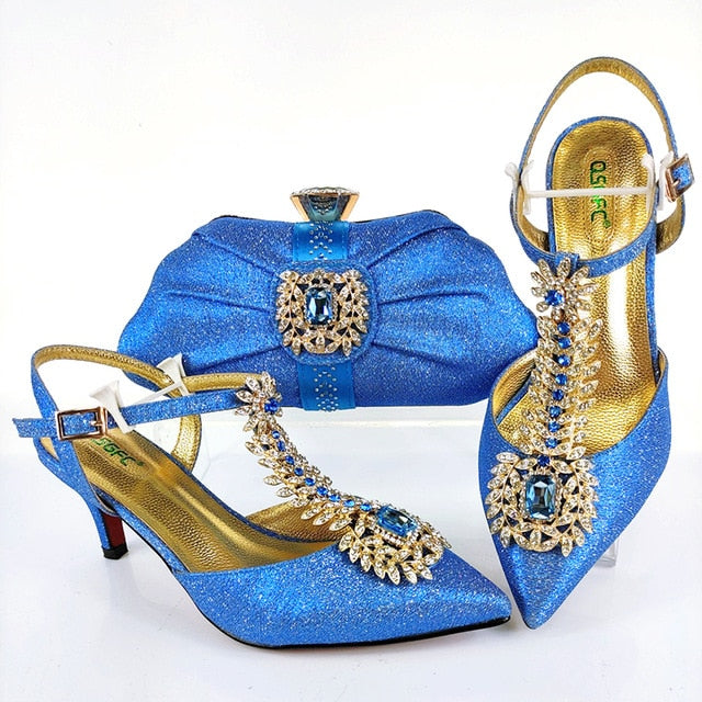 2021 Lastest Noble and Elegangt Fashionable Special Style Shoes and Bag Set