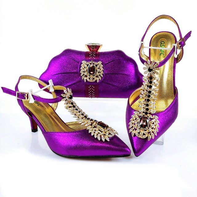 2021 Lastest Noble and Elegangt Fashionable Special Style Shoes and Bag Set