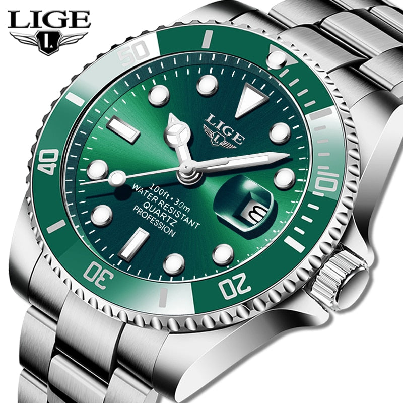 LIGE Top Brand Luxury Fashion Watch