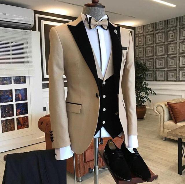 2021 New Italian Tailcoat Design 3 Pieces Slim Fit Suits