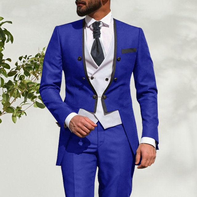 2021 New Italian Tailcoat Design 3 Pieces Slim Fit Suits