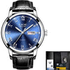 2021 New Mens Watches Leather Chronograph Waterproof Quartz Watch