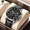 Top Brand Leather Chronograph Waterproof Moon phase Quartz Watch