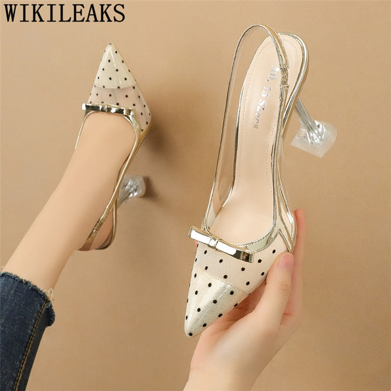 2021 Clear Heels High Heels Sexy Fashion Designer Shoes