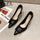 High Square Button Pointed Toe Shallow Mature Pumps Breathable Shoes