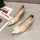 High Square Button Pointed Toe Shallow Mature Pumps Breathable Shoes