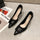 High Square Button Pointed Toe Shallow Mature Pumps Breathable Shoes