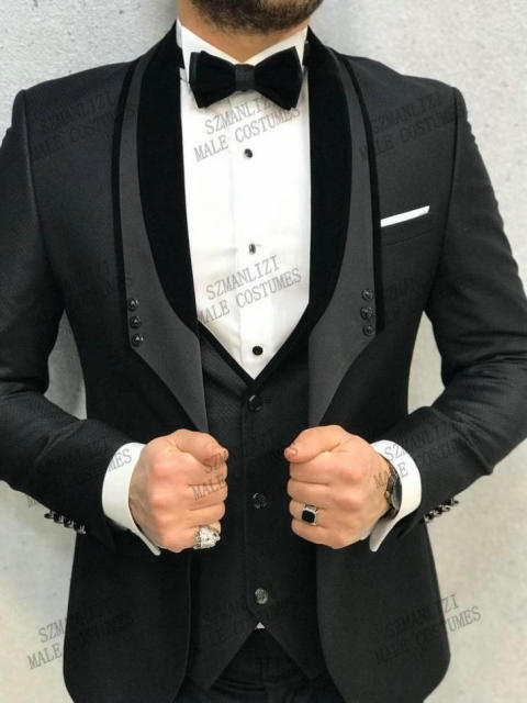 2021 3 Pieces Custom Made Classic White Blazer Tuxedo