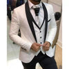 2021 3 Pieces Custom Made Classic White Blazer Tuxedo