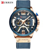 Casual Leather Wrist Fashion Chronograph Wristwatch