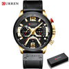 Casual Leather Wrist Fashion Chronograph Wristwatch