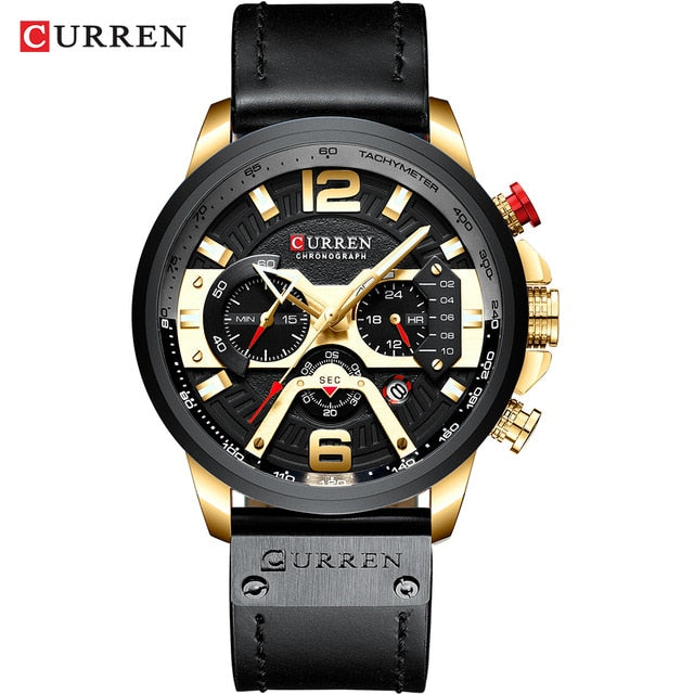 Casual Leather Wrist Fashion Chronograph Wristwatch