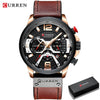 Casual Leather Wrist Fashion Chronograph Wristwatch