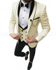 Fashion Slim Fit 3-Pieces White Blazers Burgundy Pant