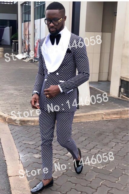 2021 Double Breasted Suit With Pants Tuxedo (Jacket+Pants+Bow)