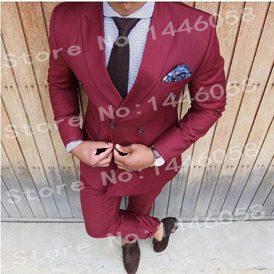 2021 Double Breasted Suit With Pants Tuxedo (Jacket+Pants+Bow)