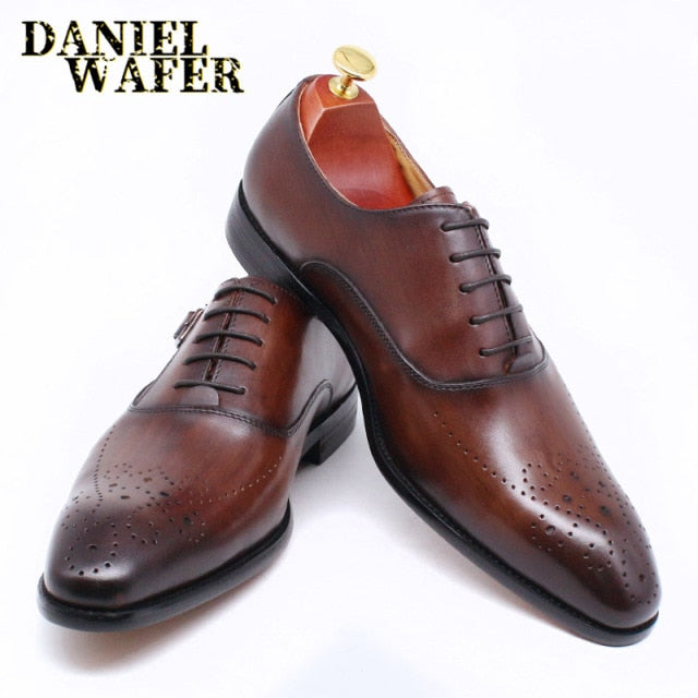 ELEGANT MEN GENUINE LEATHER OXFORD SHOES